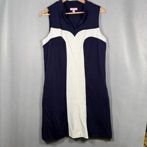 Lilly Pulitzer Mini Dress Blue White Pockets Sz 10